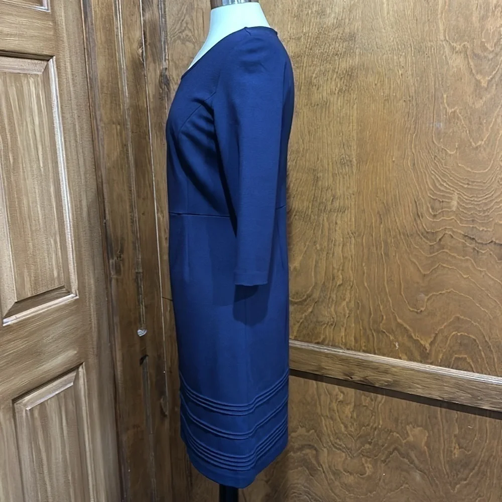 Talbots Navy Blue Ponte Knit Dress Size 6 Petite - EUC